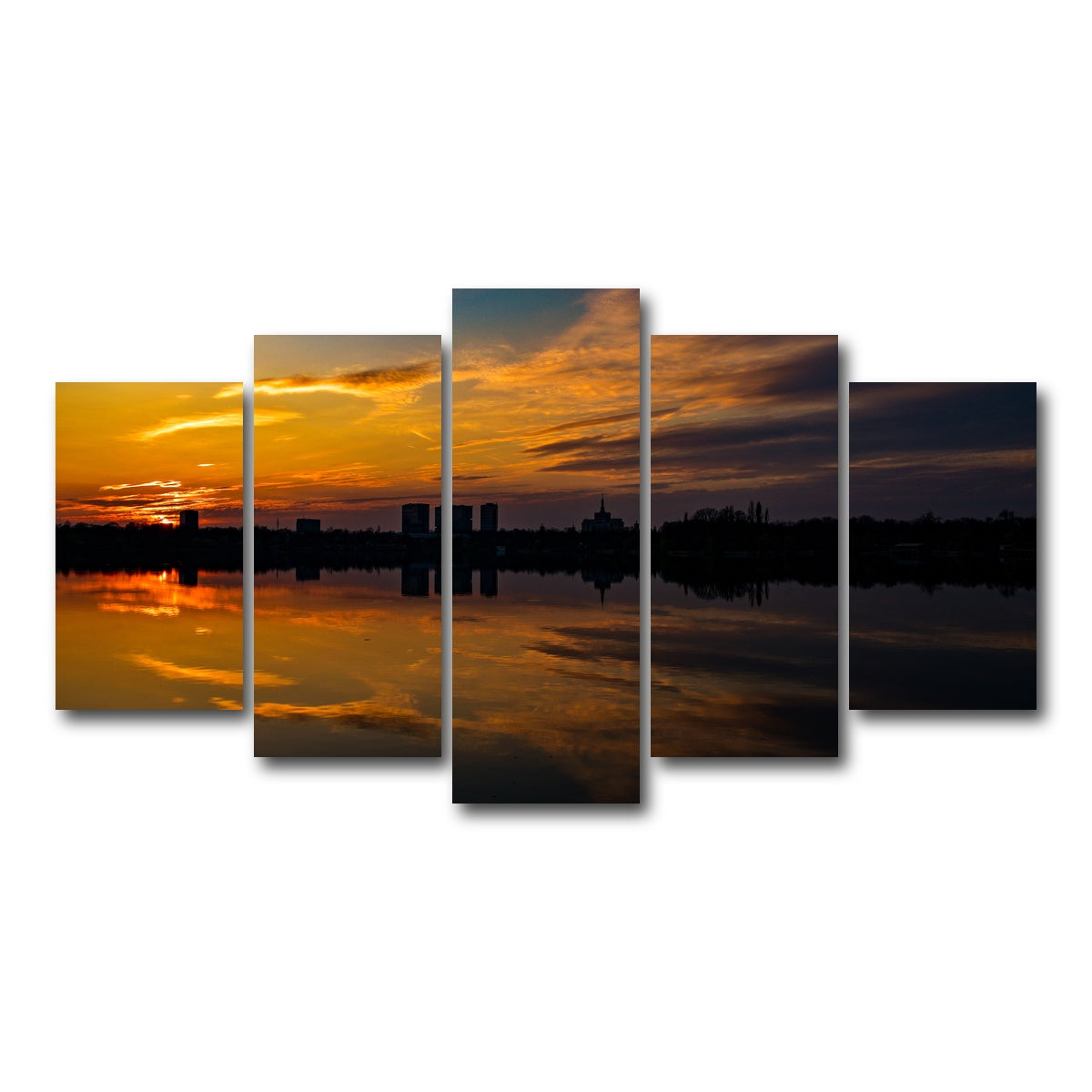 AUTO-MOCKUP WHITE | Bucharest Sunset 4 | 5 Piece | Gallery Wrap Canvas | group=5_normal