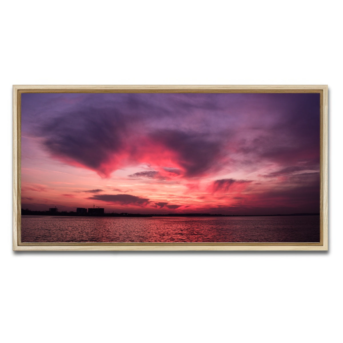 AUTO-MOCKUP WHITE | Bucharest Sunset 5 | 1 Piece | Natural Framed Canvas | group=2x1