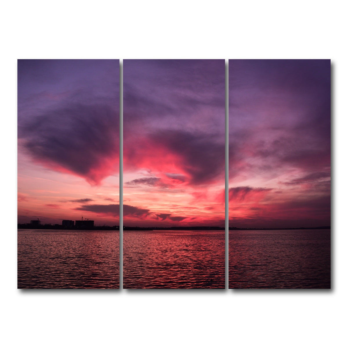 AUTO-MOCKUP WHITE | Bucharest Sunset 5 | 3 Piece | Gallery Wrap Canvas | group=8x18