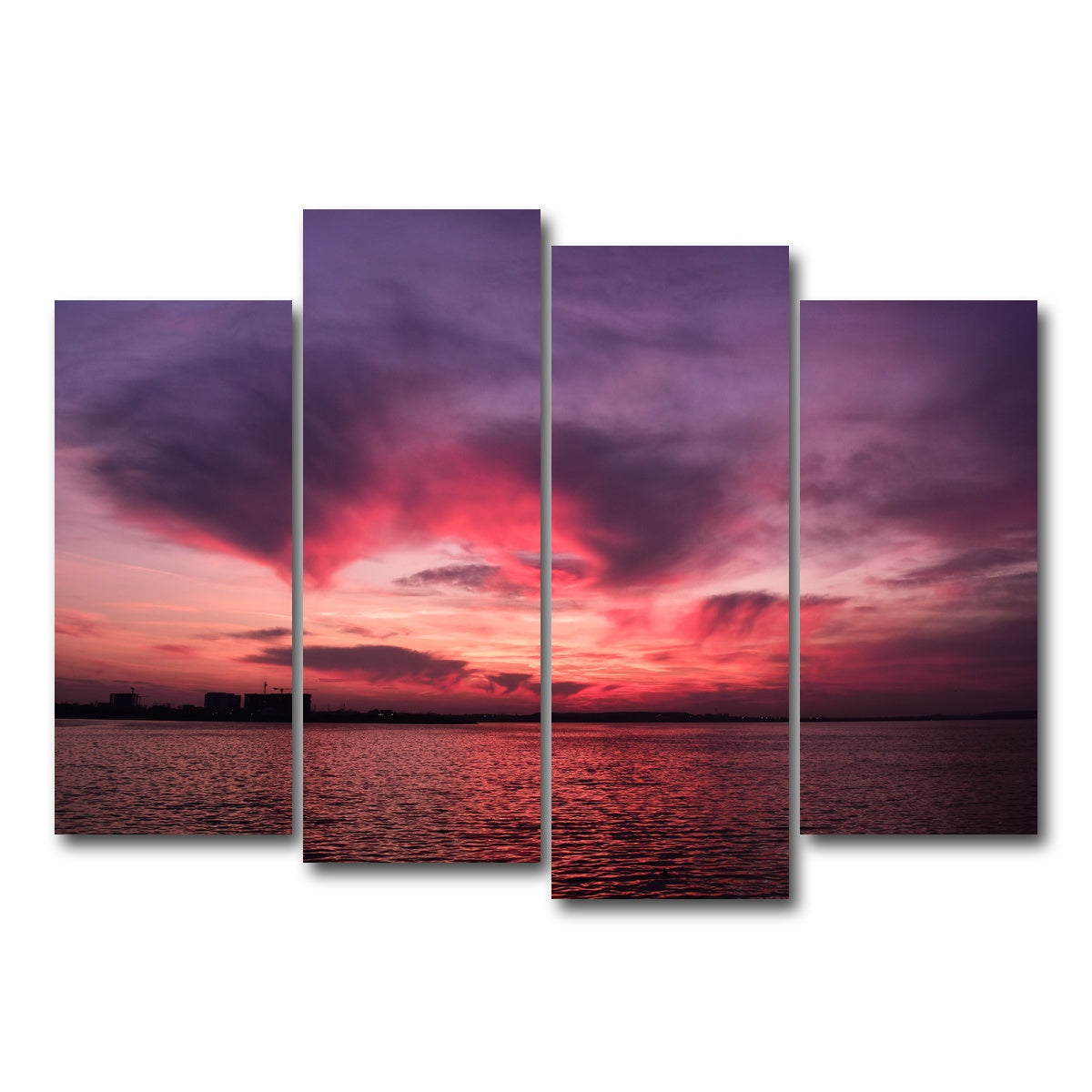 AUTO-MOCKUP WHITE | Bucharest Sunset 5 | 4 Piece | Gallery Wrap Canvas | group=4_normal