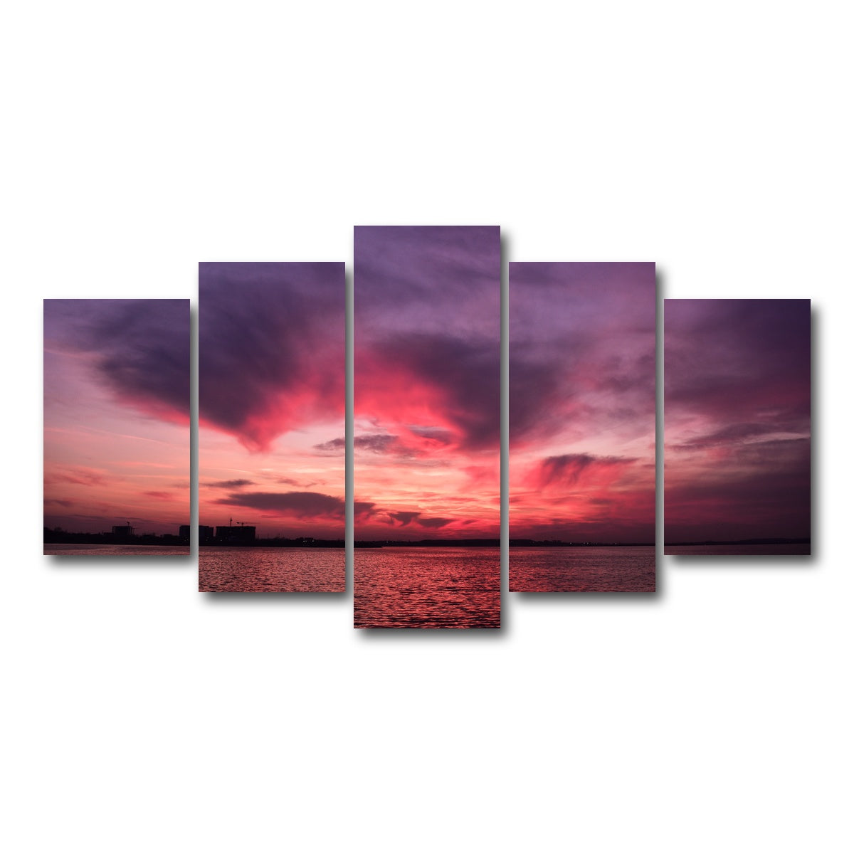 AUTO-MOCKUP WHITE | Bucharest Sunset 5 | 5 Piece | Gallery Wrap Canvas | group=5_normal