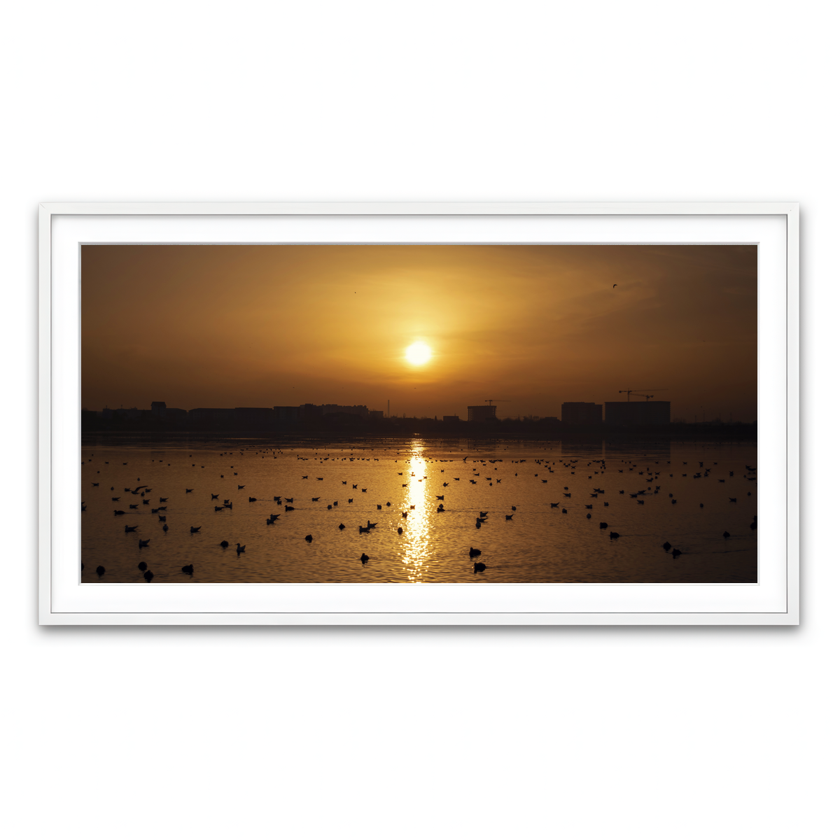 Framed Print 2x1 White