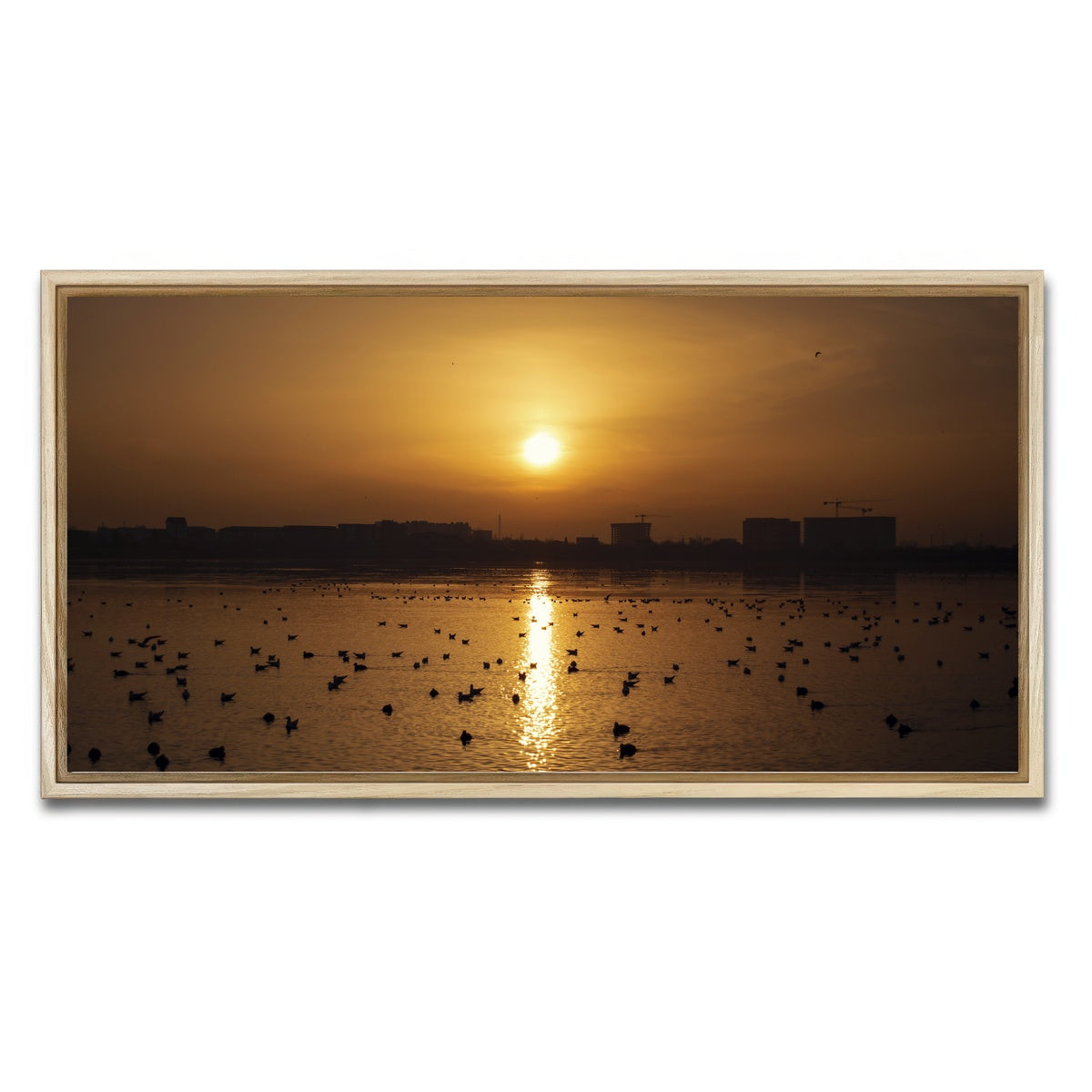 AUTO-MOCKUP WHITE | Bucharest Sunset 7 | 1 Piece | Natural Framed Canvas | group=2x1