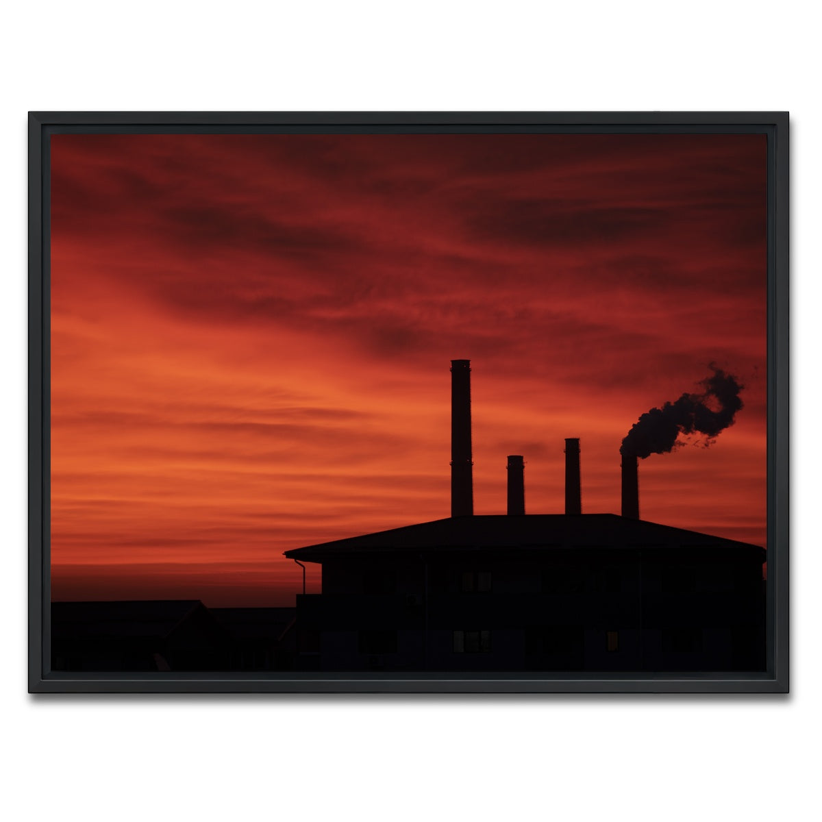 AUTO-MOCKUP WHITE | Bucharest Sunset 8 | 1 Piece | Black Framed Canvas | group=4x3