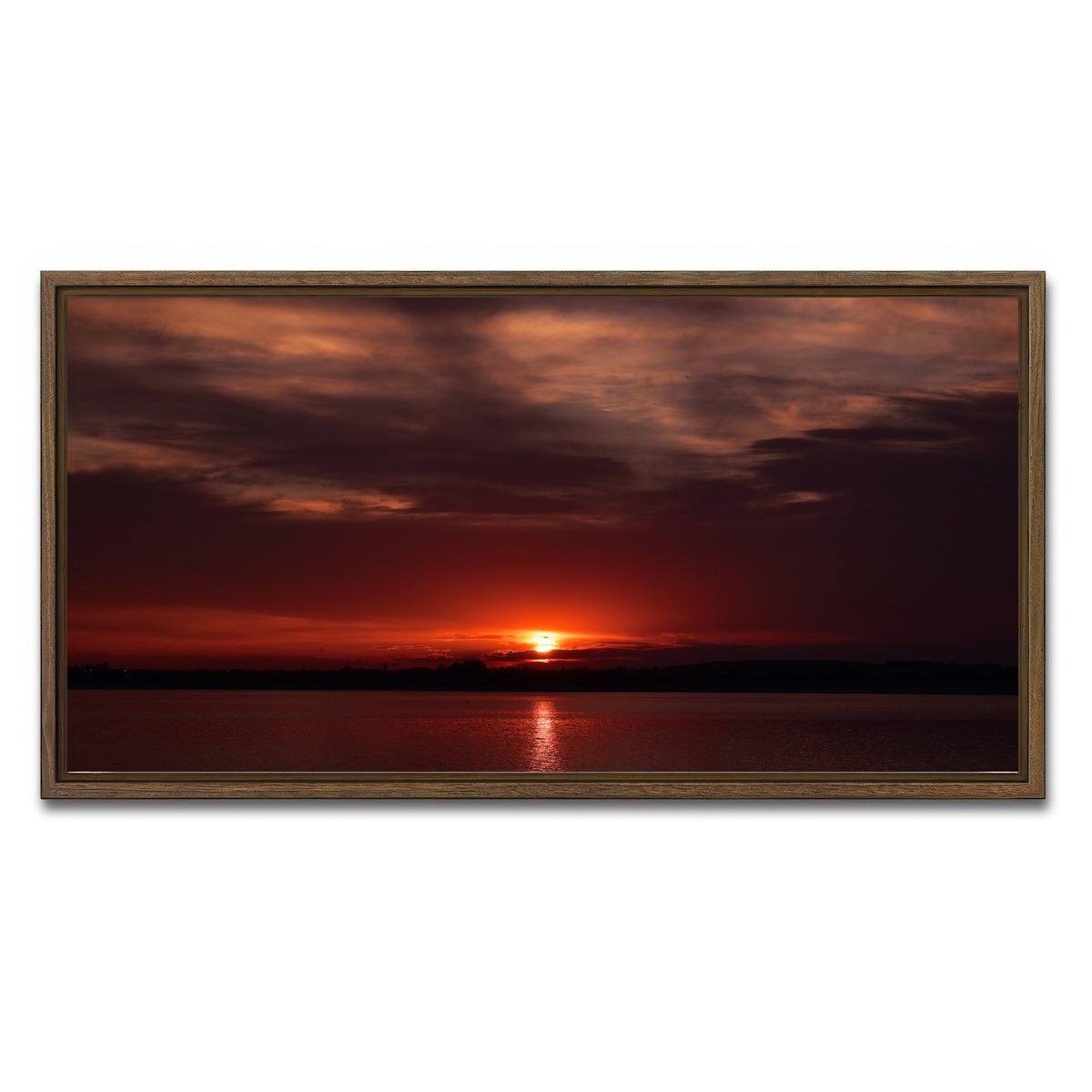 AUTO-MOCKUP WHITE | Bucharest Sunset 9 | 1 Piece | Walnut Framed Canvas | group=2x1