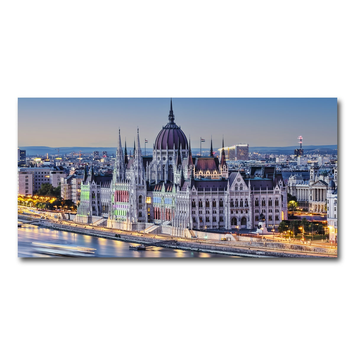 AUTO-MOCKUP WHITE | Budapest Sunset | 1 Piece | Gallery Wrap Canvas | group=2x1