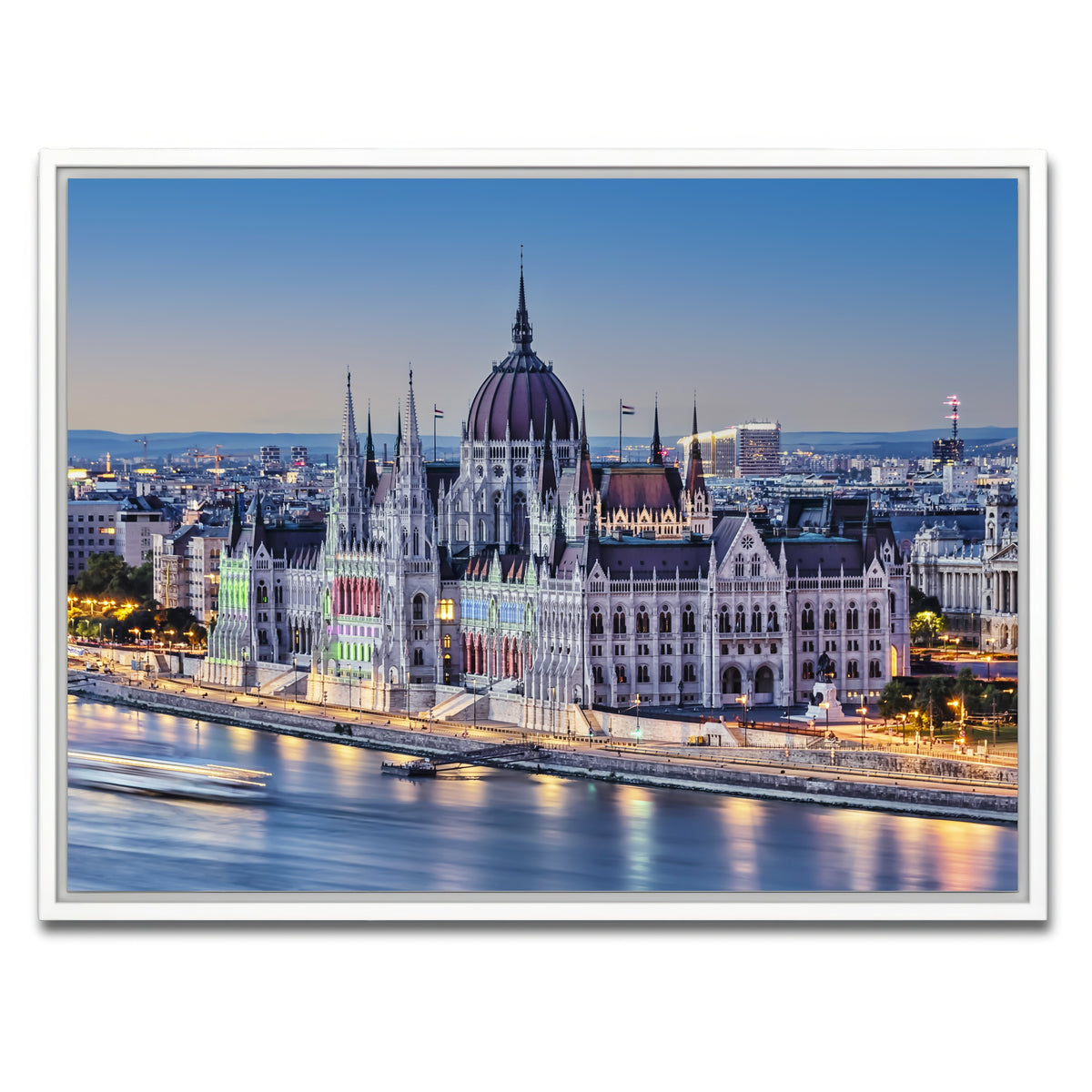 AUTO-MOCKUP WHITE | Budapest Sunset | 1 Piece | White Framed Canvas | group=4x3