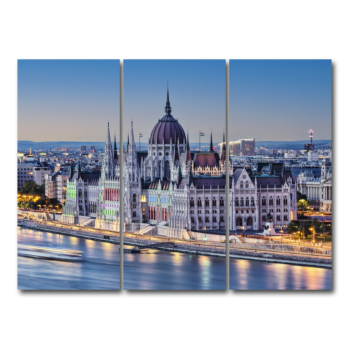 AUTO-MOCKUP WHITE | Budapest Sunset | 3 Piece | Gallery Wrap Canvas | group=8x18