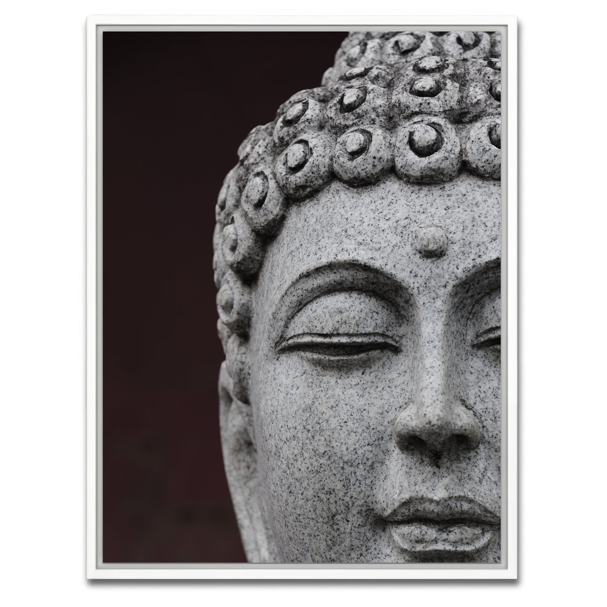 AUTO-MOCKUP WHITE | Buddha Close-Up | 1 Piece | White Framed Canvas | group=3x4