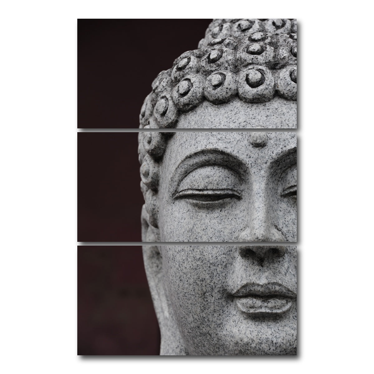 AUTO-MOCKUP WHITE | Buddha Close-Up | 3 Piece | Gallery Wrap Canvas | group=12x24_stacked