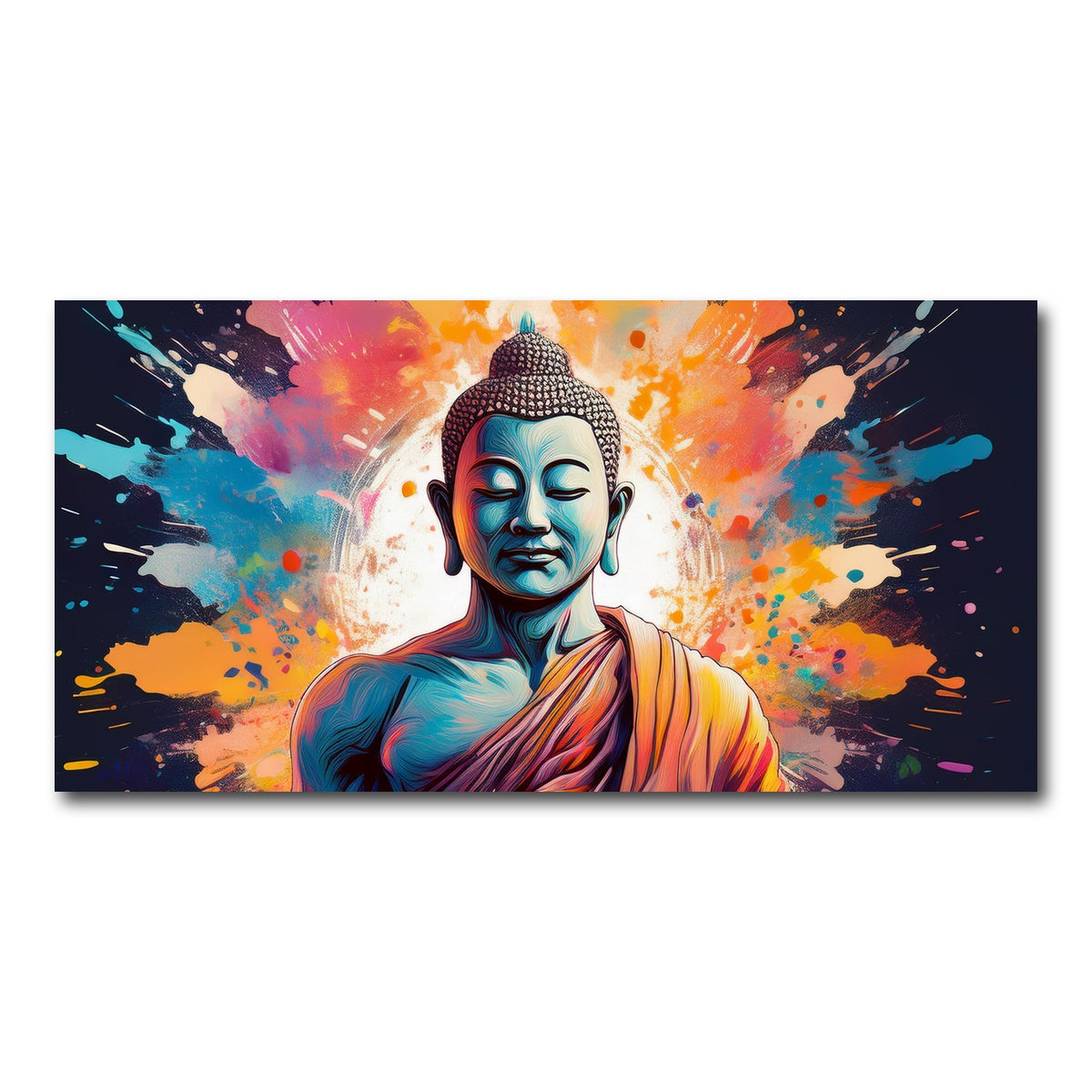 AUTO-MOCKUP WHITE | Buddha Color Splash | 1 Piece | Gallery Wrap Canvas | group=2x1