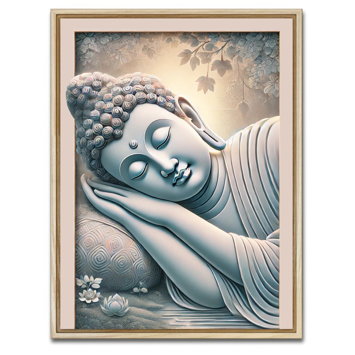 AUTO-MOCKUP WHITE | Buddha Sleeping | 1 Piece | Natural Framed Canvas | group=3x4