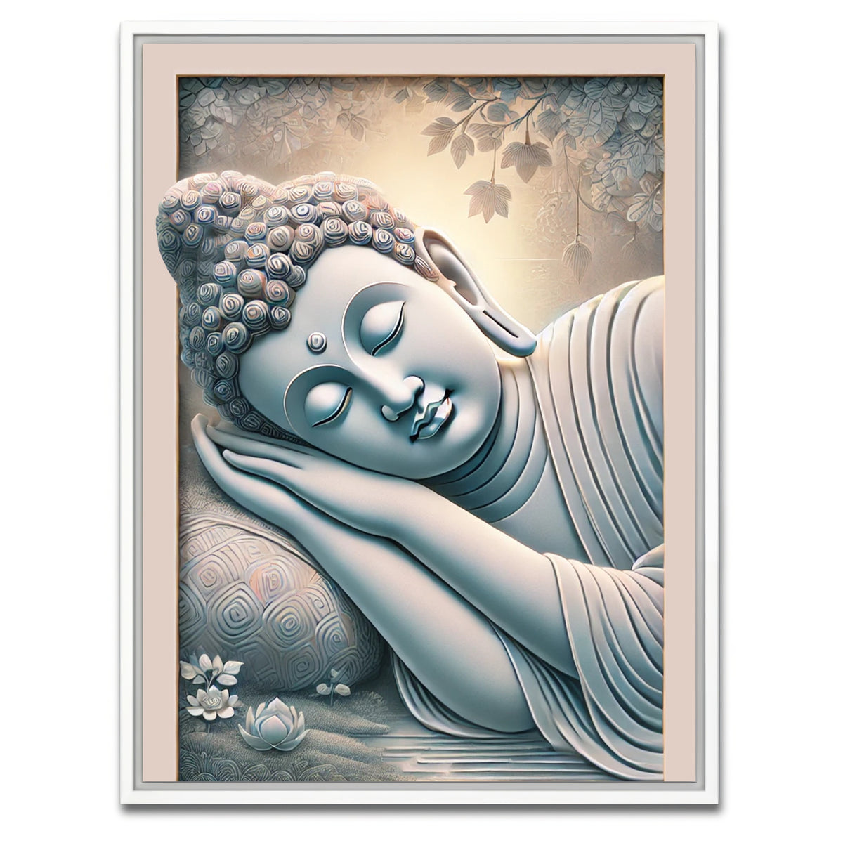 AUTO-MOCKUP WHITE | Buddha Sleeping | 1 Piece | White Framed Canvas | group=3x4