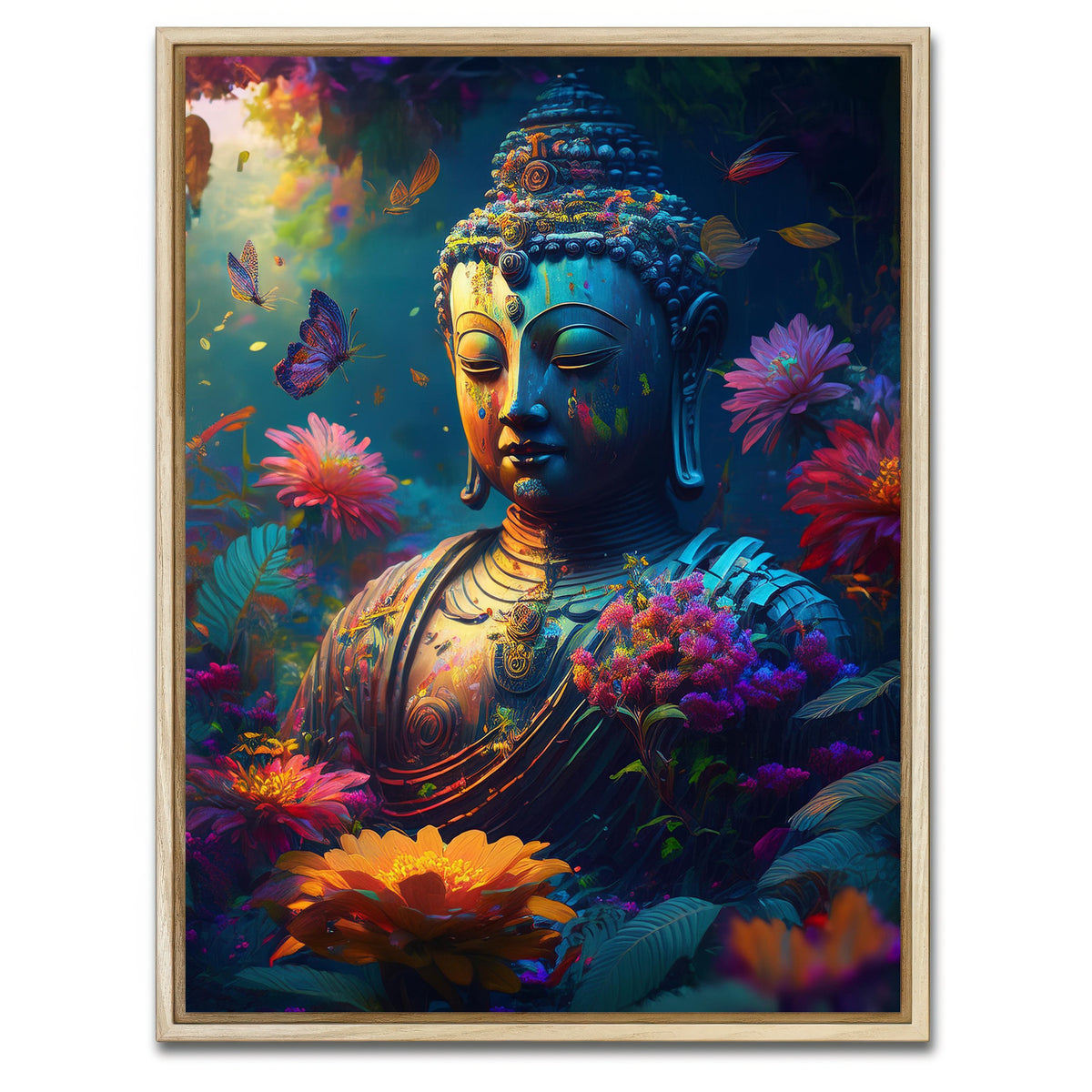 AUTO-MOCKUP WHITE | Buddha Statue | 1 Piece | Natural Framed Canvas | group=3x4