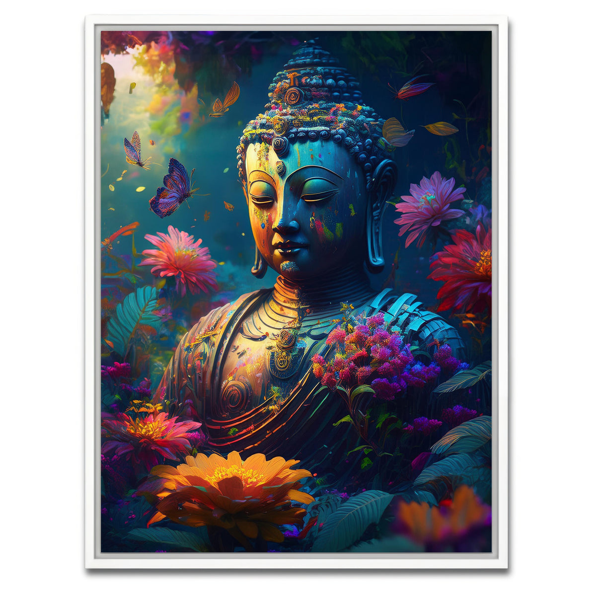 AUTO-MOCKUP WHITE | Buddha Statue | 1 Piece | White Framed Canvas | group=3x4