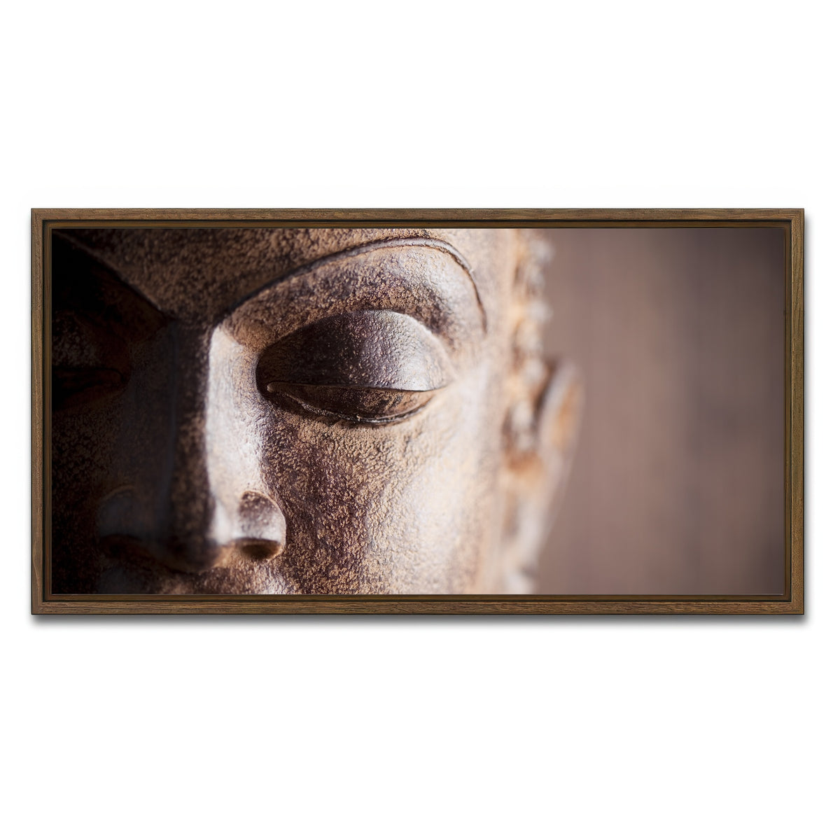 AUTO-MOCKUP WHITE | Buddha's Head | 1 Piece | Walnut Framed Canvas | group=2x1
