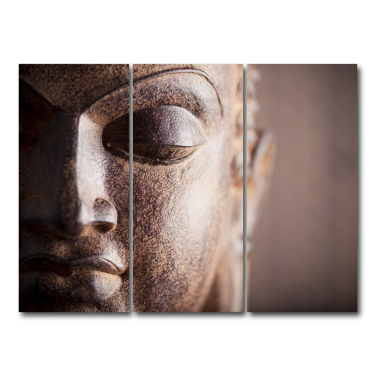 AUTO-MOCKUP WHITE | Buddha's Head | 3 Piece | Gallery Wrap Canvas | group=8x18