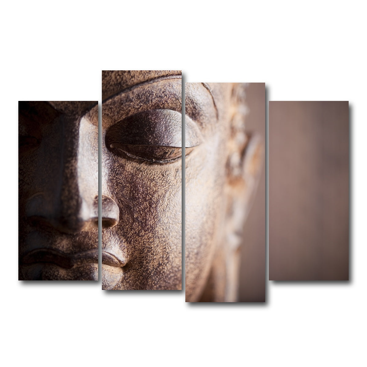 AUTO-MOCKUP WHITE | Buddha's Head | 4 Piece | Gallery Wrap Canvas | group=4_normal