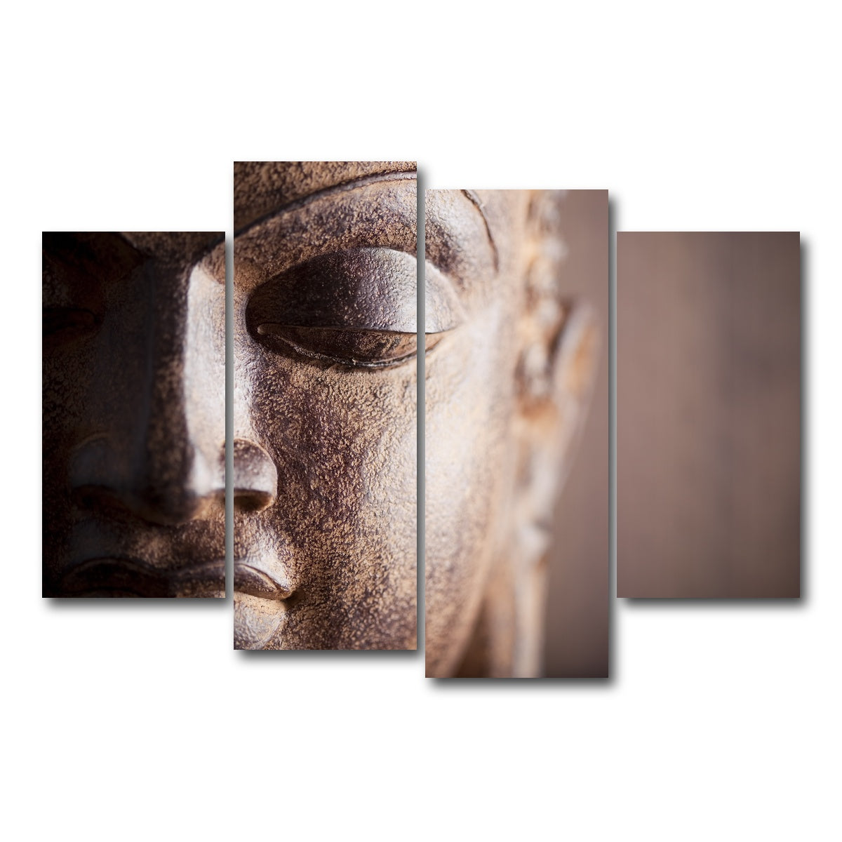 AUTO-MOCKUP WHITE | Buddha's Head | 4 Piece | Gallery Wrap Canvas | group=4_short
