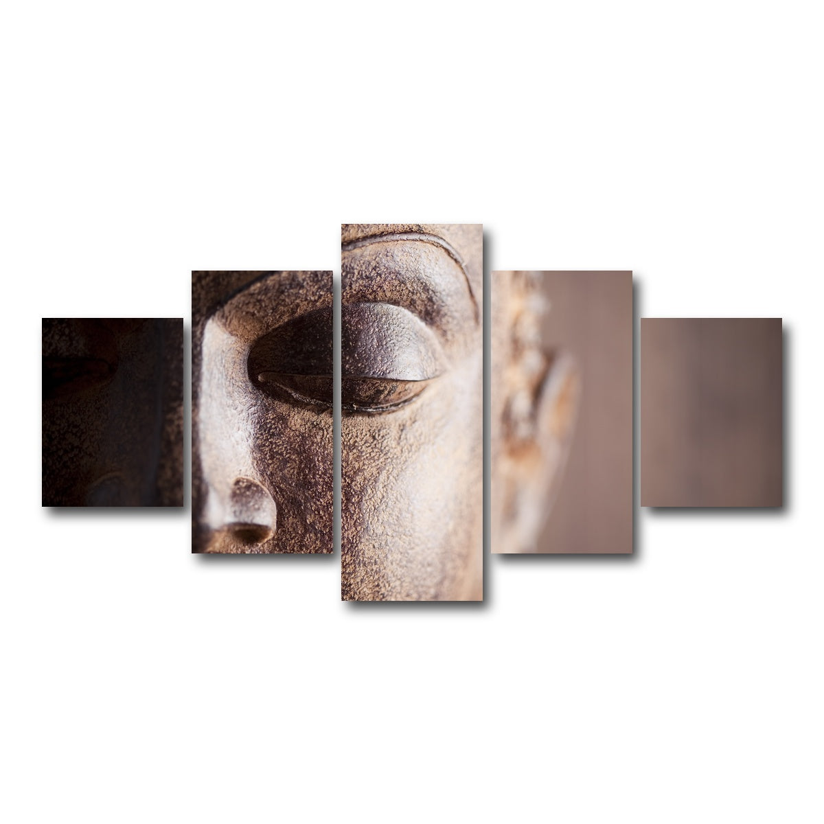 AUTO-MOCKUP WHITE | Buddha's Head | 5 Piece | Gallery Wrap Canvas | group=5_short
