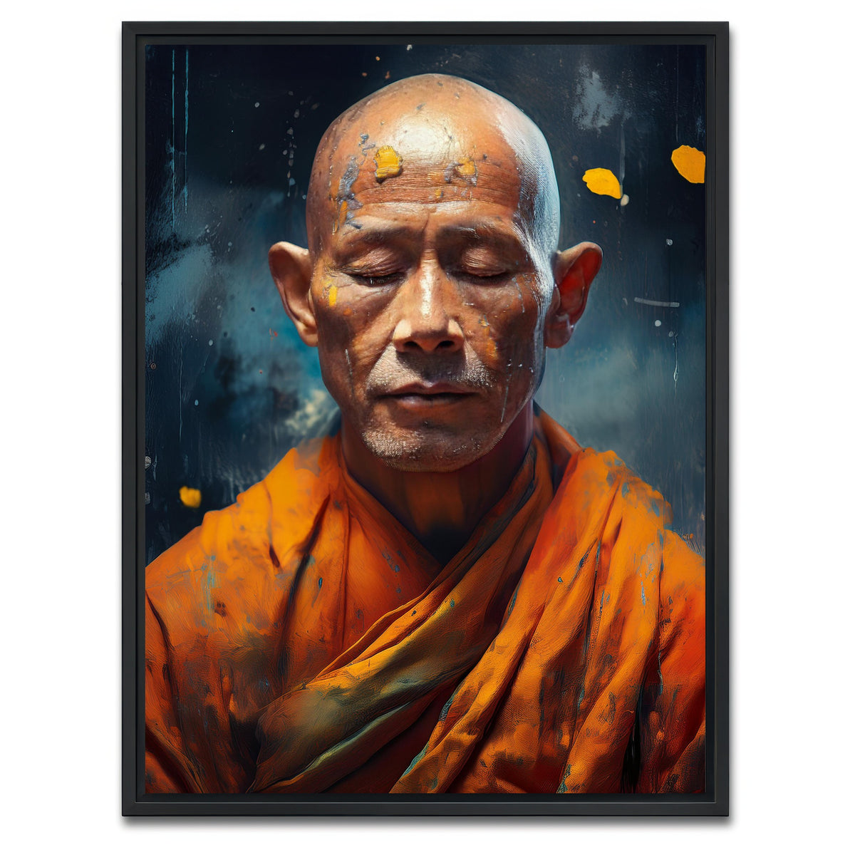 AUTO-MOCKUP WHITE | Buddhist Monk | 1 Piece | Black Framed Canvas | group=3x4