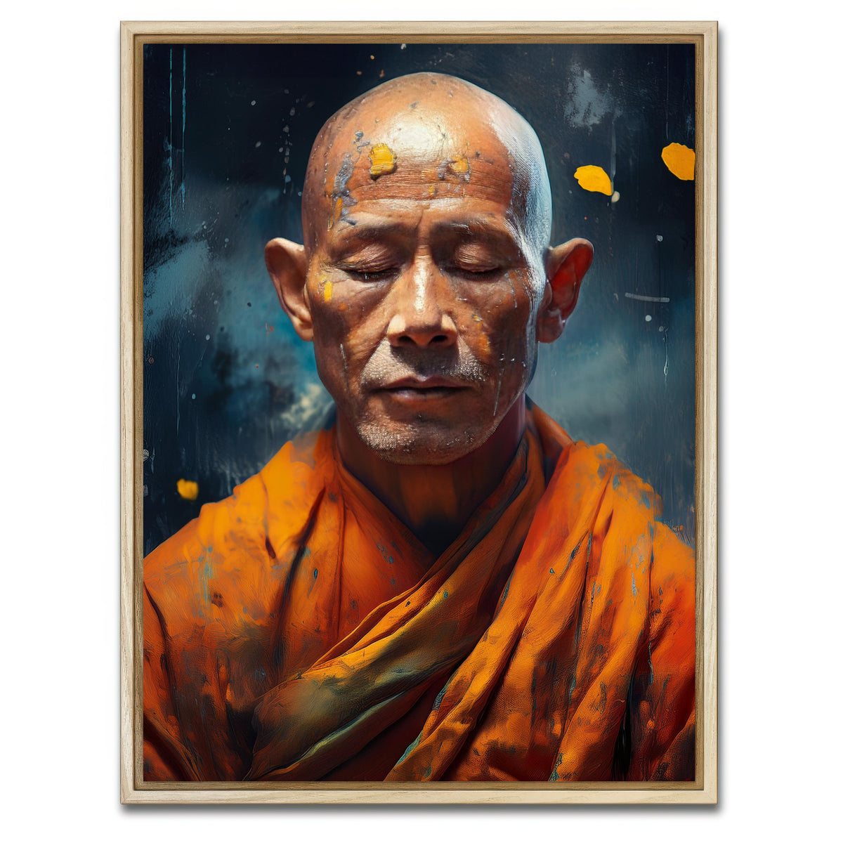 AUTO-MOCKUP WHITE | Buddhist Monk | 1 Piece | Natural Framed Canvas | group=3x4