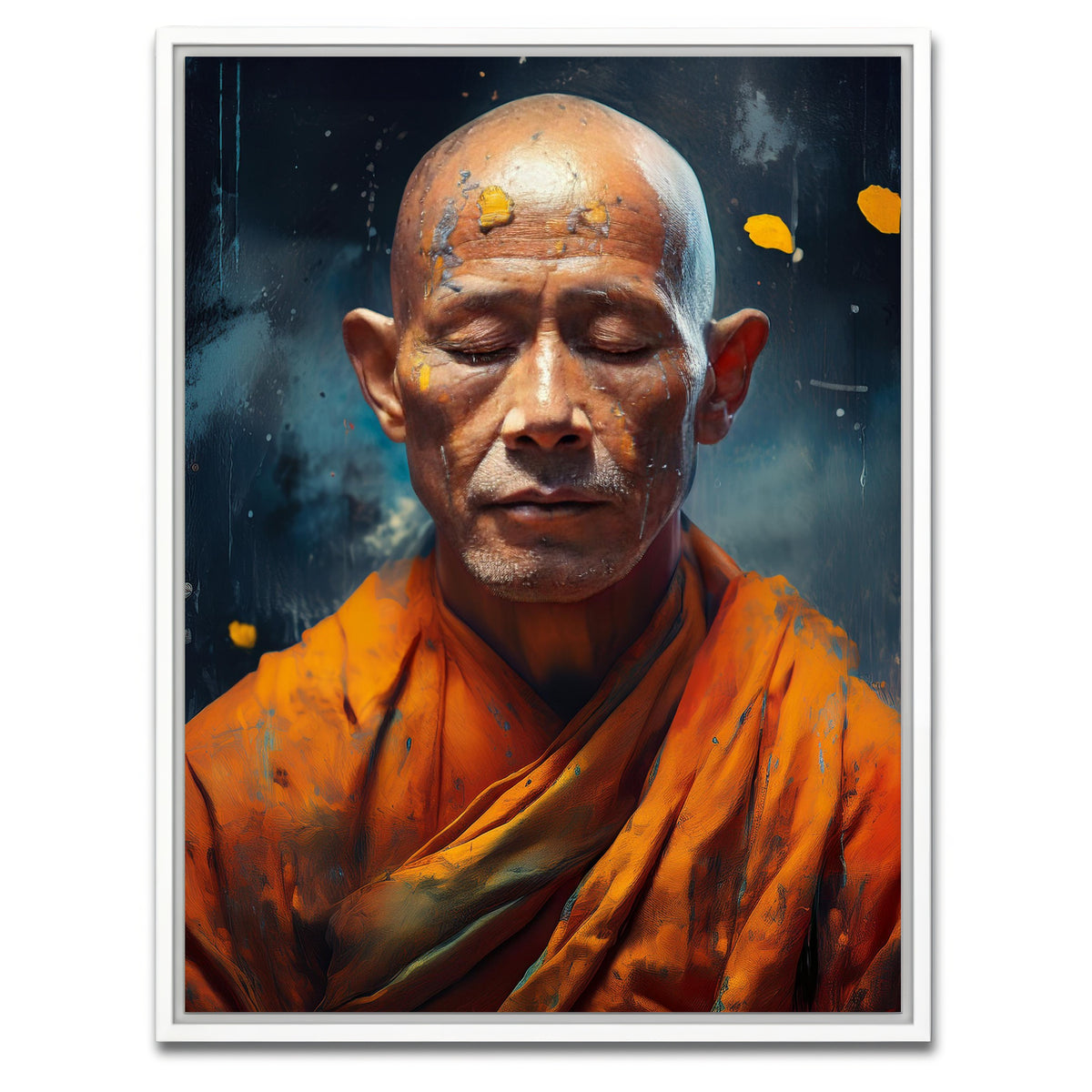 AUTO-MOCKUP WHITE | Buddhist Monk | 1 Piece | White Framed Canvas | group=3x4