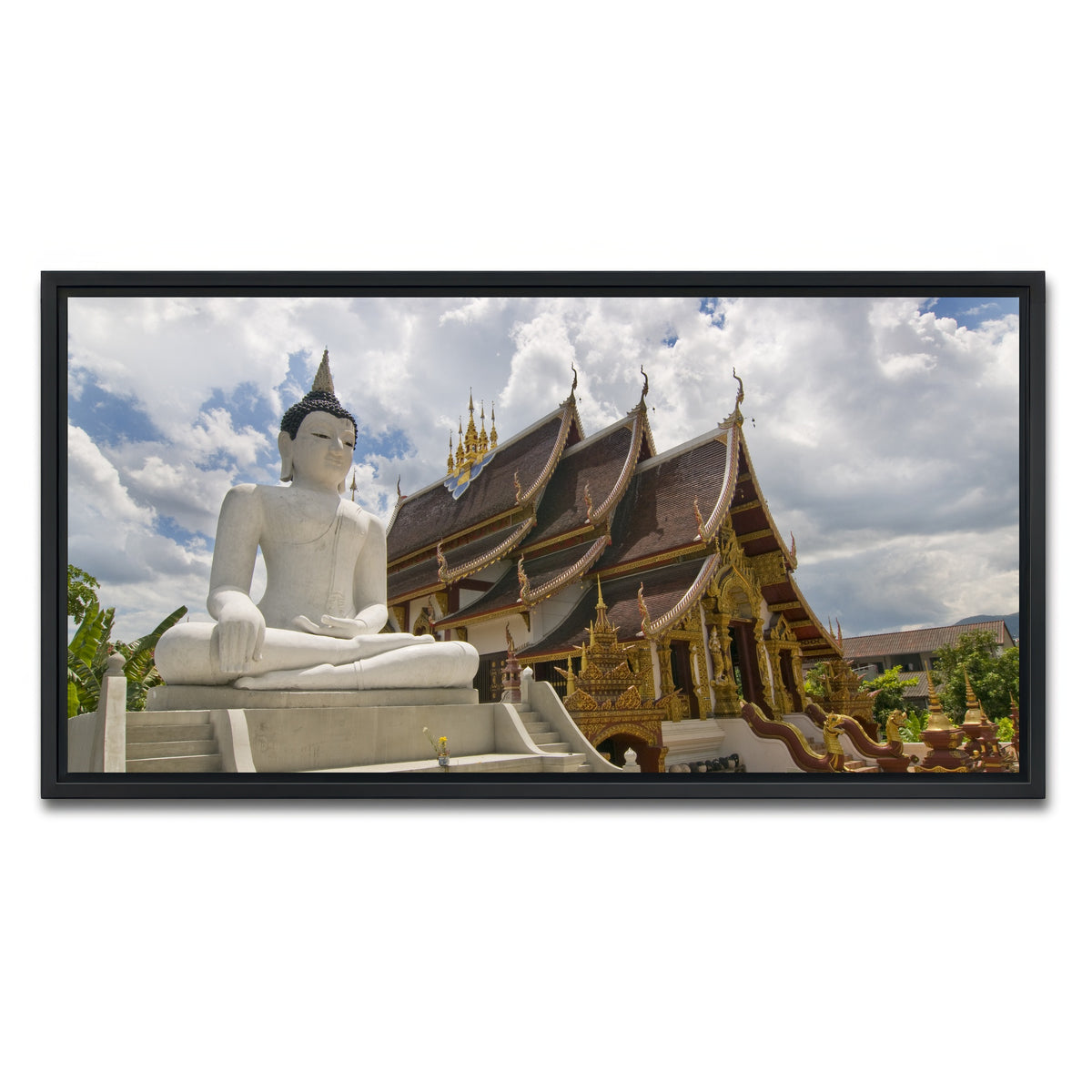 AUTO-MOCKUP WHITE | Buddhist Temple in Chiang Mai | 1 Piece | Black Framed Canvas | group=2x1