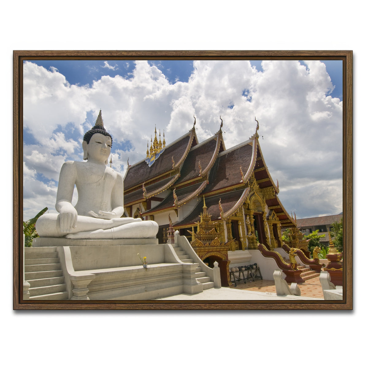 AUTO-MOCKUP WHITE | Buddhist Temple in Chiang Mai | 1 Piece | Walnut Framed Canvas | group=4x3