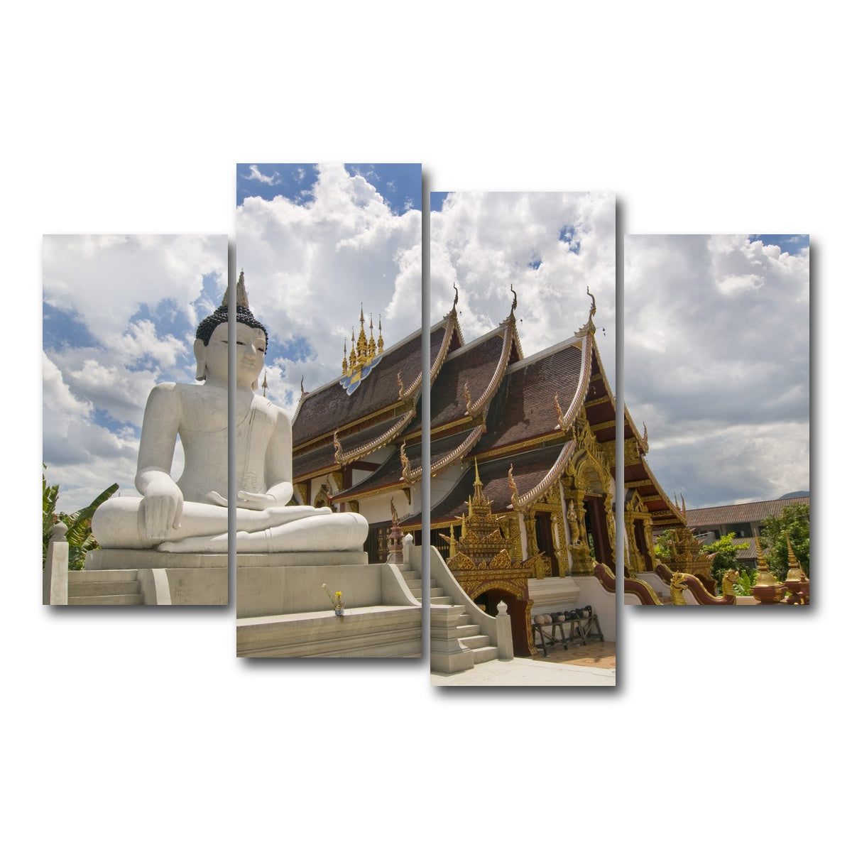 AUTO-MOCKUP WHITE | Buddhist Temple in Chiang Mai | 4 Piece | Gallery Wrap Canvas | group=4_short