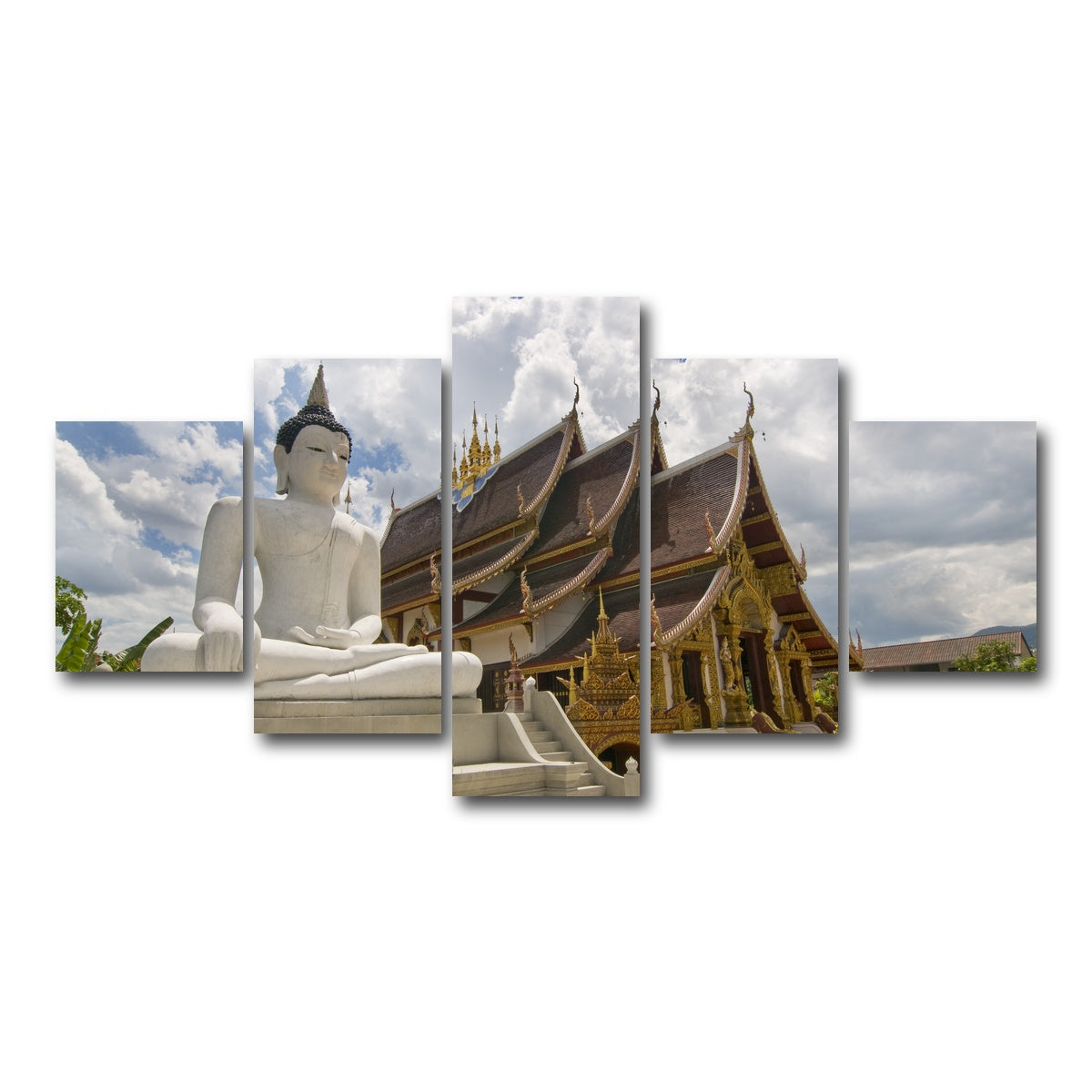 AUTO-MOCKUP WHITE | Buddhist Temple in Chiang Mai | 5 Piece | Gallery Wrap Canvas | group=5_short