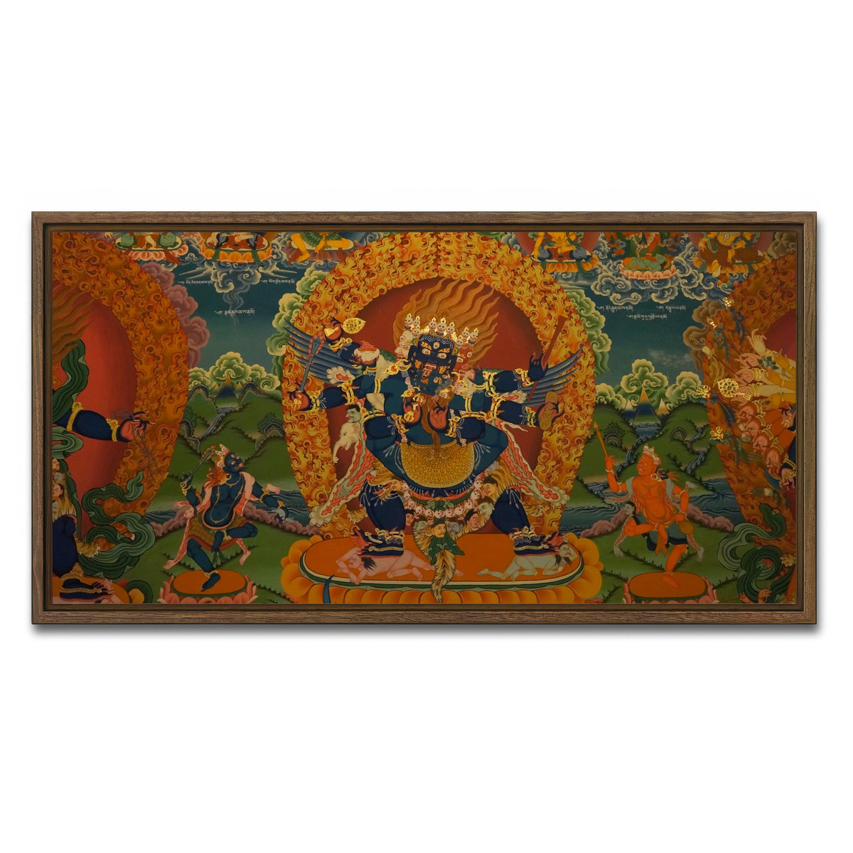 AUTO-MOCKUP WHITE | Buddhist fresco | 1 Piece | Walnut Framed Canvas | group=2x1