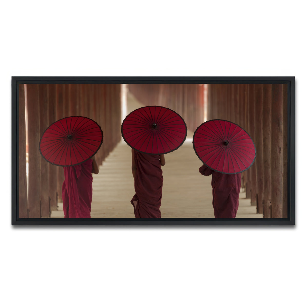 AUTO-MOCKUP WHITE | Buddhist monks in Burma | 1 Piece | Black Framed Canvas | group=2x1
