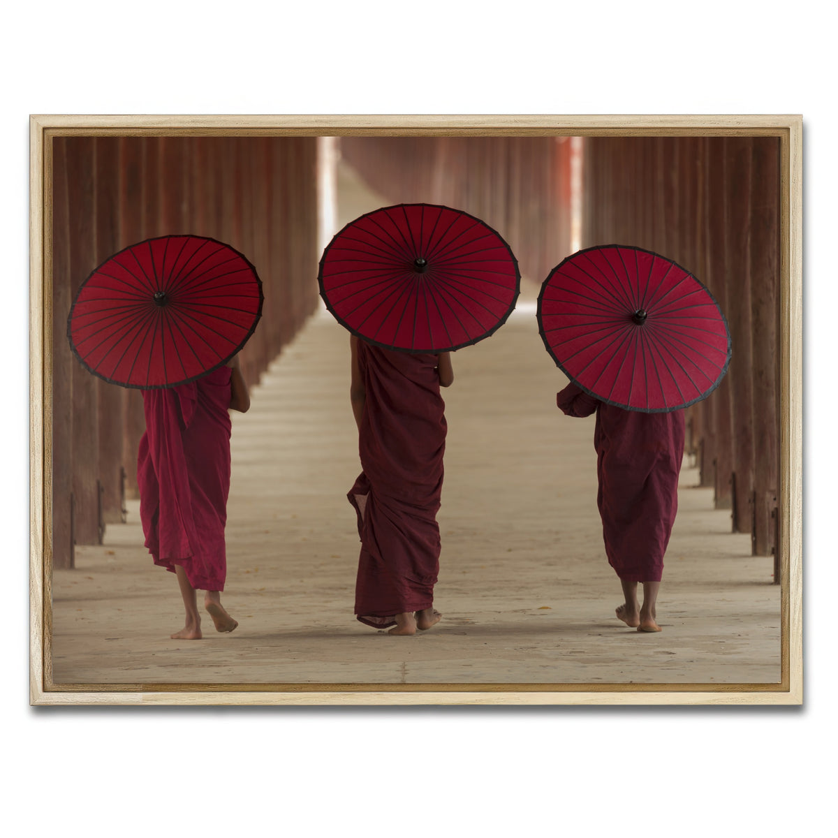 AUTO-MOCKUP WHITE | Buddhist monks in Burma | 1 Piece | Natural Framed Canvas | group=4x3