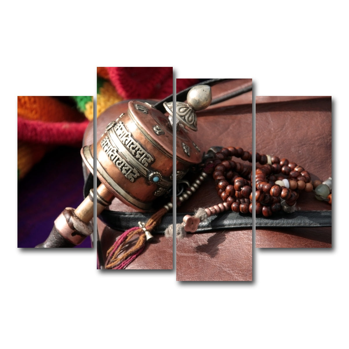 AUTO-MOCKUP WHITE | Buddhist prayer wheel and rosary | 4 Piece | Gallery Wrap Canvas | group=4_short