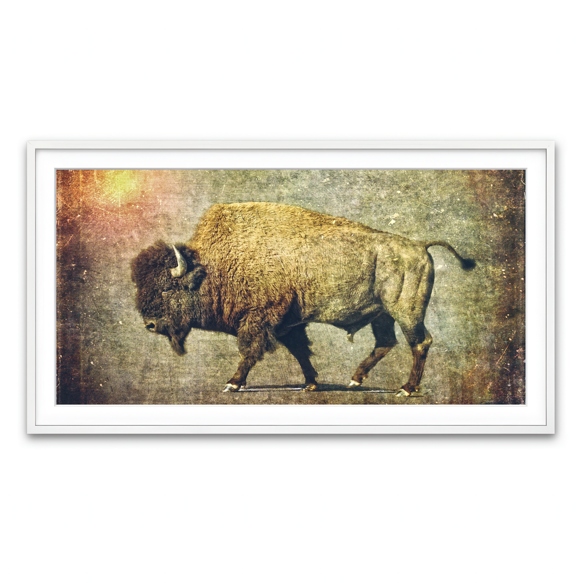 Framed Print 2x1 White