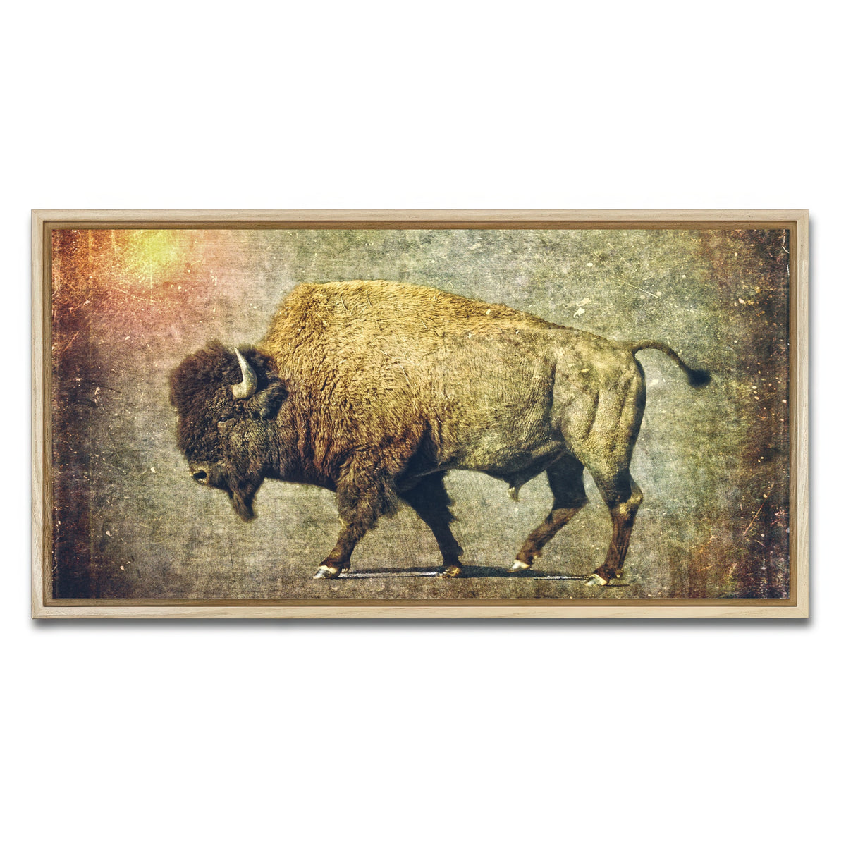 AUTO-MOCKUP WHITE | Buffalo Art | 1 Piece | Natural Framed Canvas | group=2x1