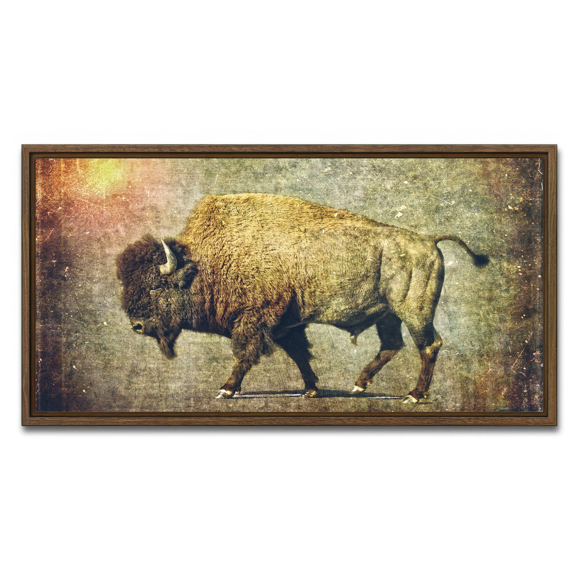 AUTO-MOCKUP WHITE | Buffalo Art | 1 Piece | Walnut Framed Canvas | group=2x1