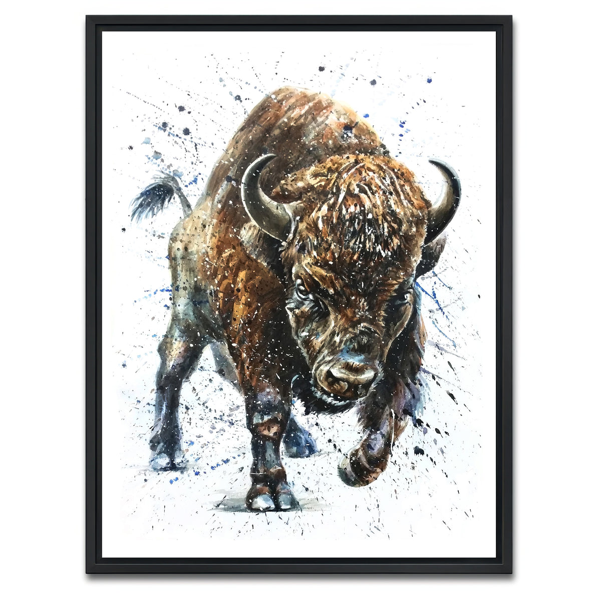 AUTO-MOCKUP WHITE | Buffalo Painting | 1 Piece | Black Framed Canvas | group=3x4
