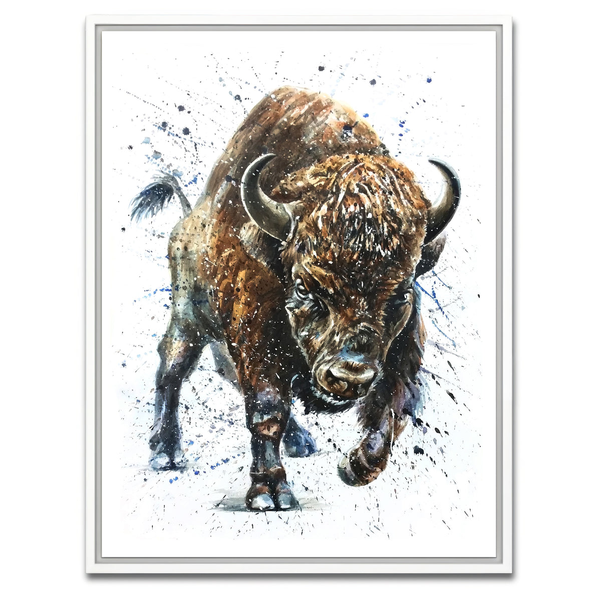 AUTO-MOCKUP WHITE | Buffalo Painting | 1 Piece | White Framed Canvas | group=3x4