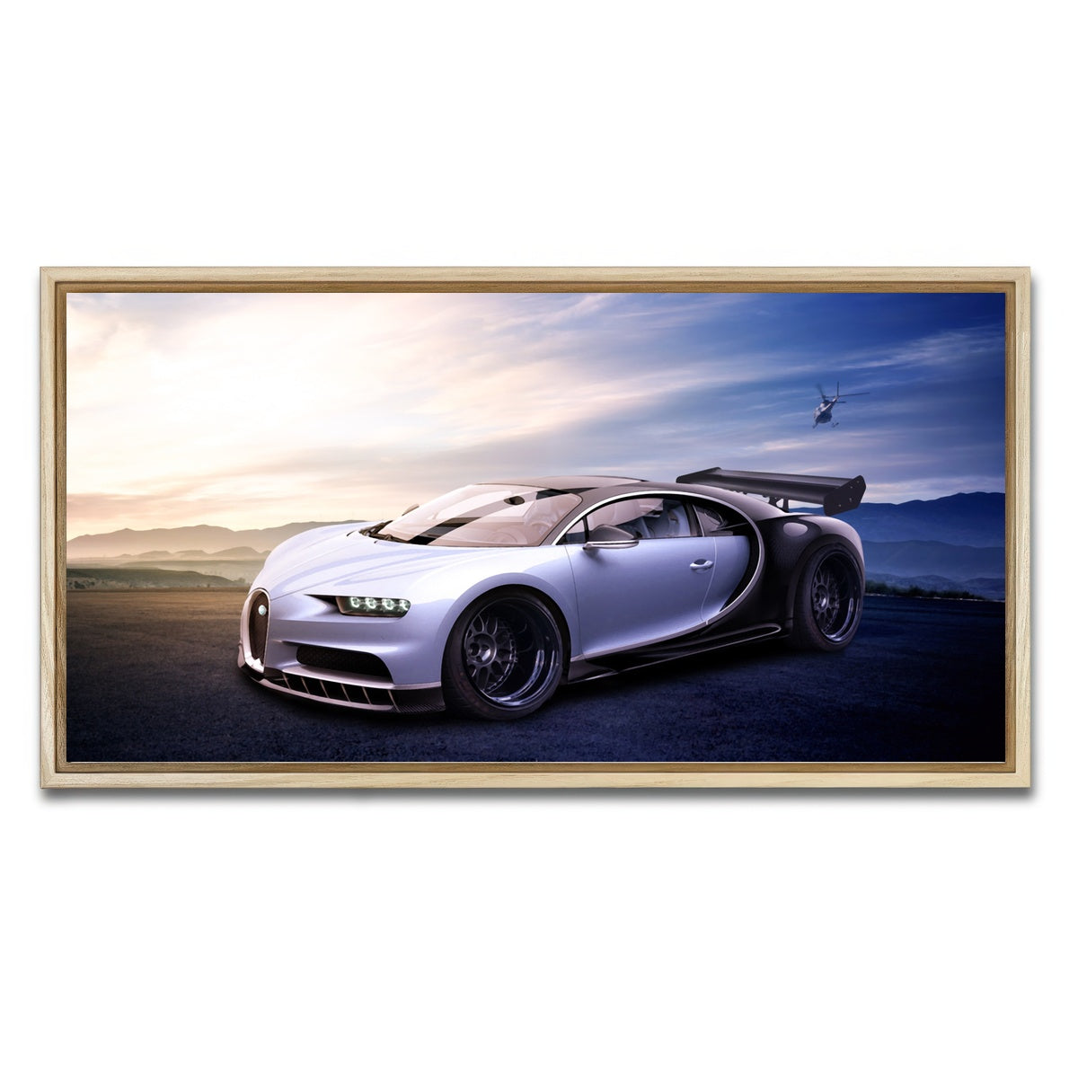AUTO-MOCKUP WHITE | Bugatti V4 | 1 Piece | Natural Framed Canvas | group=2x1
