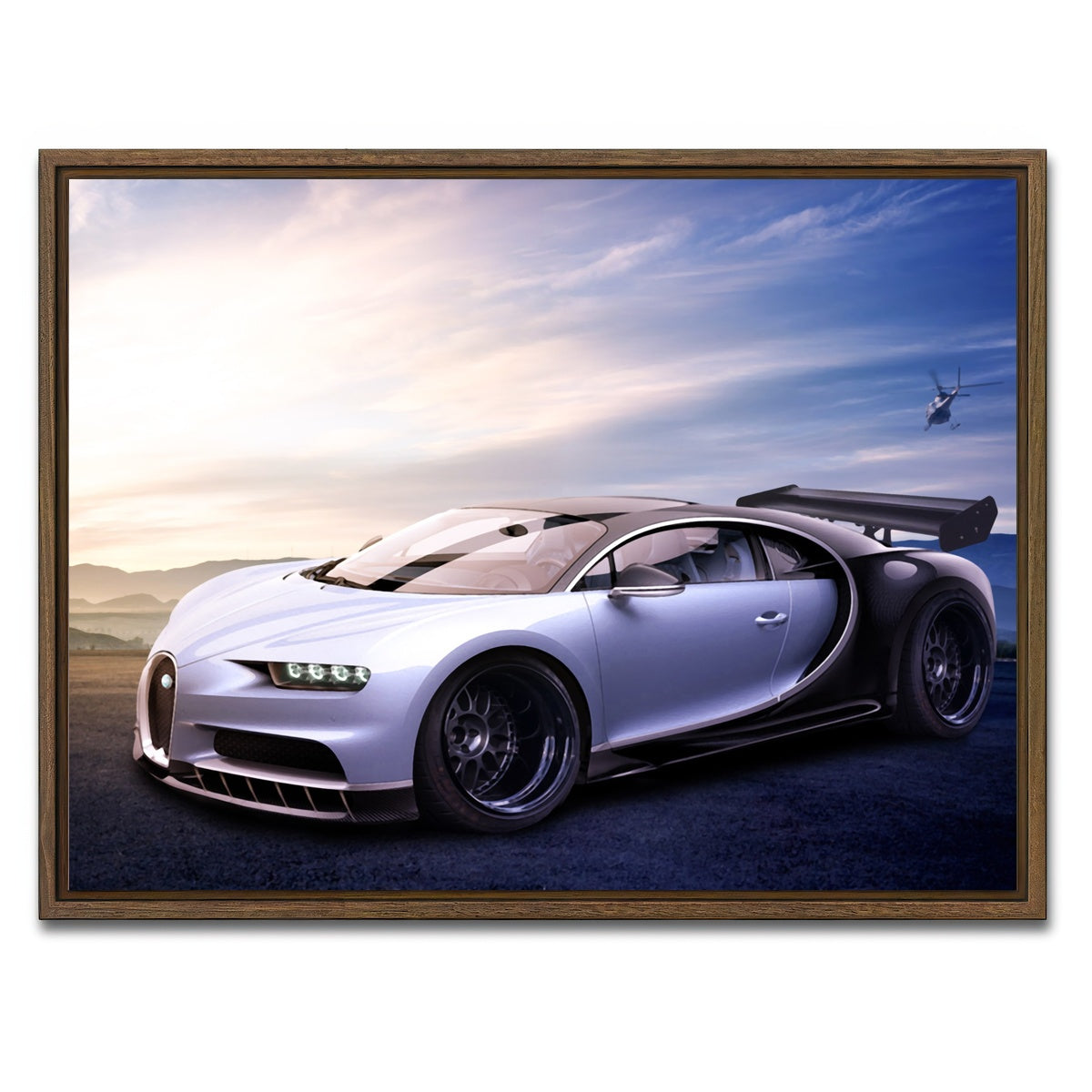 AUTO-MOCKUP WHITE | Bugatti V4 | 1 Piece | Walnut Framed Canvas | group=4x3