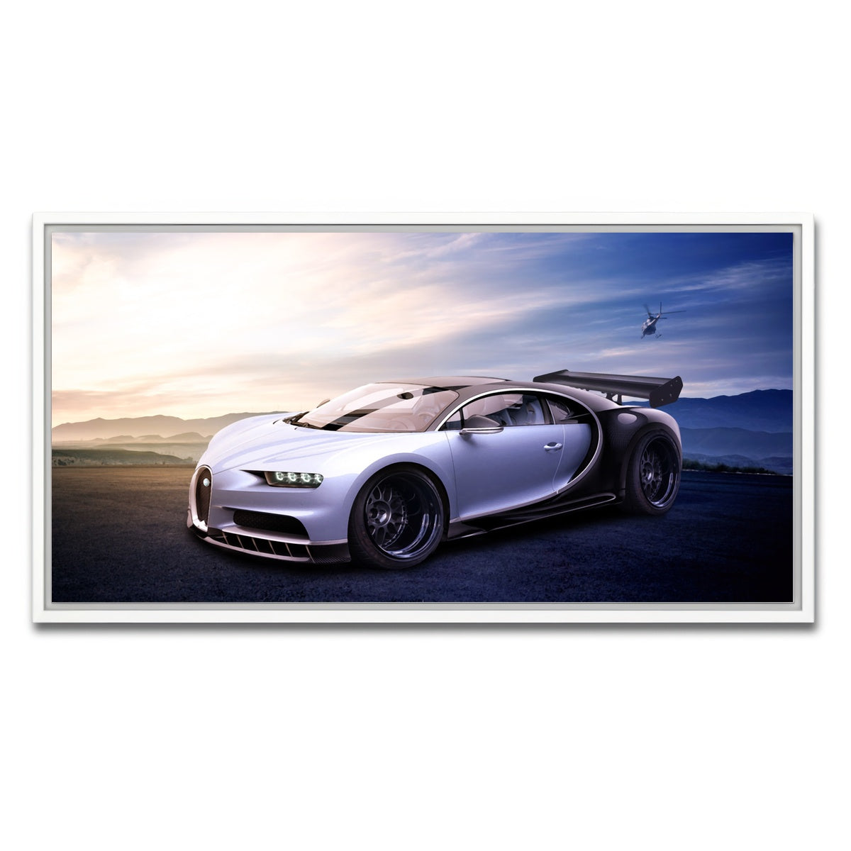 AUTO-MOCKUP WHITE | Bugatti V4 | 1 Piece | White Framed Canvas | group=2x1