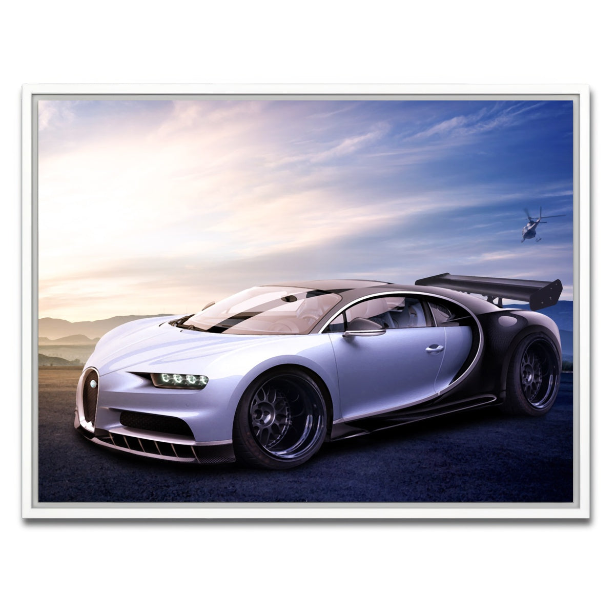 AUTO-MOCKUP WHITE | Bugatti V4 | 1 Piece | White Framed Canvas | group=4x3