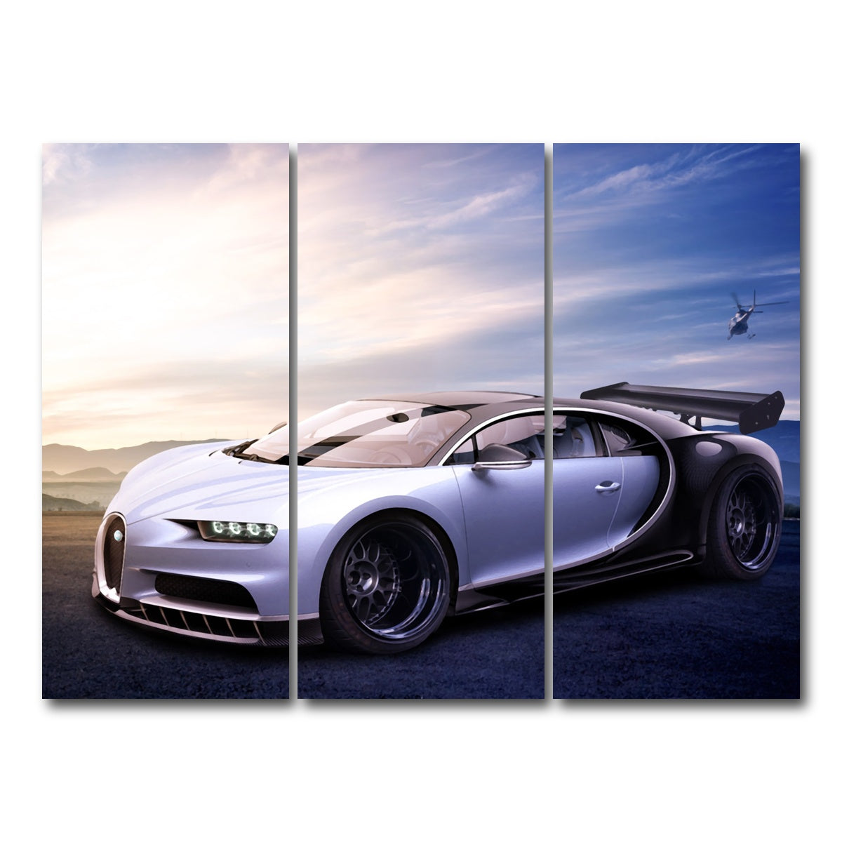 AUTO-MOCKUP WHITE | Bugatti V4 | 3 Piece | Gallery Wrap Canvas | group=8x18