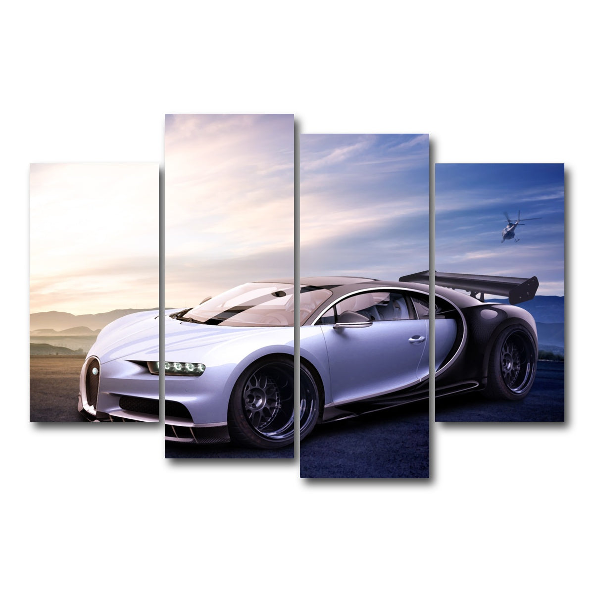 AUTO-MOCKUP WHITE | Bugatti V4 | 4 Piece | Gallery Wrap Canvas | group=4_short