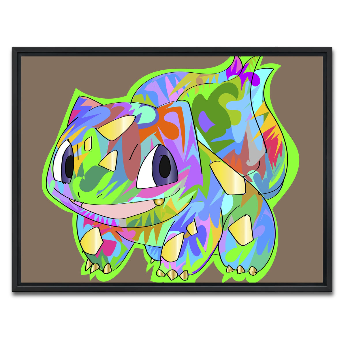 AUTO-MOCKUP WHITE | Bulbasaur | 1 Piece | Black Framed Canvas | group=4x3