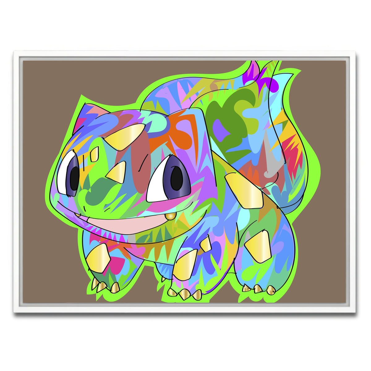 AUTO-MOCKUP WHITE | Bulbasaur | 1 Piece | White Framed Canvas | group=4x3