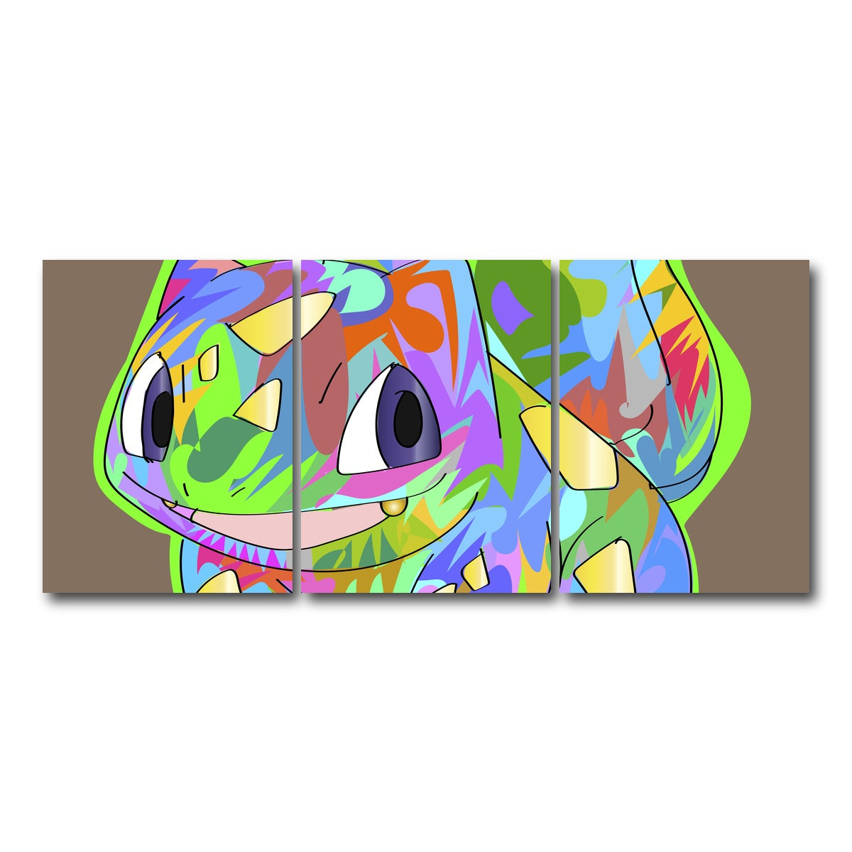 AUTO-MOCKUP WHITE | Bulbasaur | 3 Piece | Gallery Wrap Canvas | group=18x24