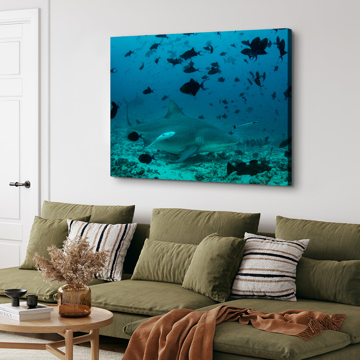 Bull Shark and Reef Fish Wall Art
